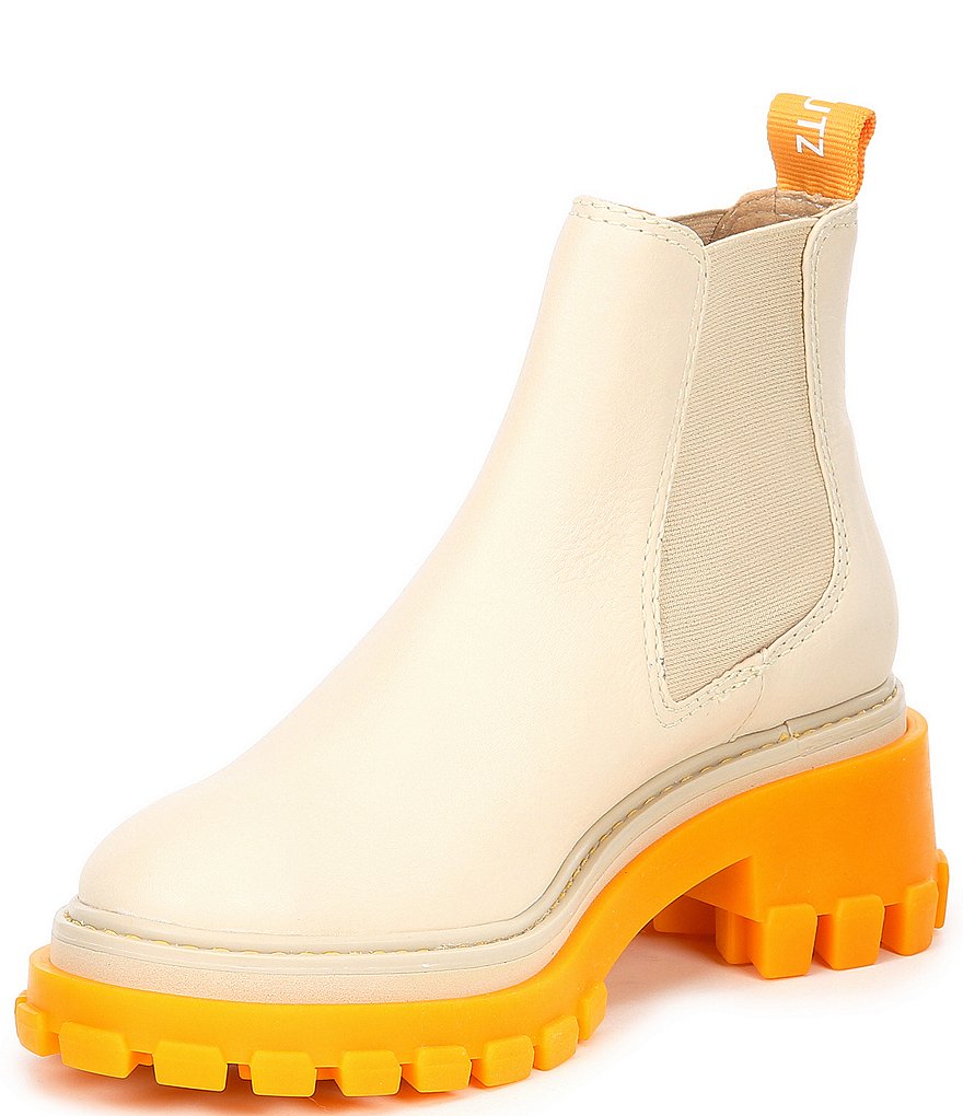 Schutz Ann Leather Lugged Chelsea Booties