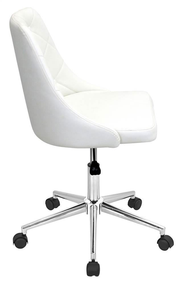 Lumisource Marche Upholstered Swivel Office Chair in White