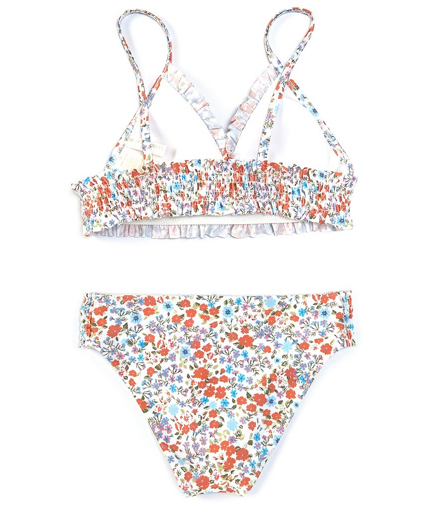 Chelsea & Violet Big Girls 7-16 Smocked Ditsy Two-Piece Swimsuit