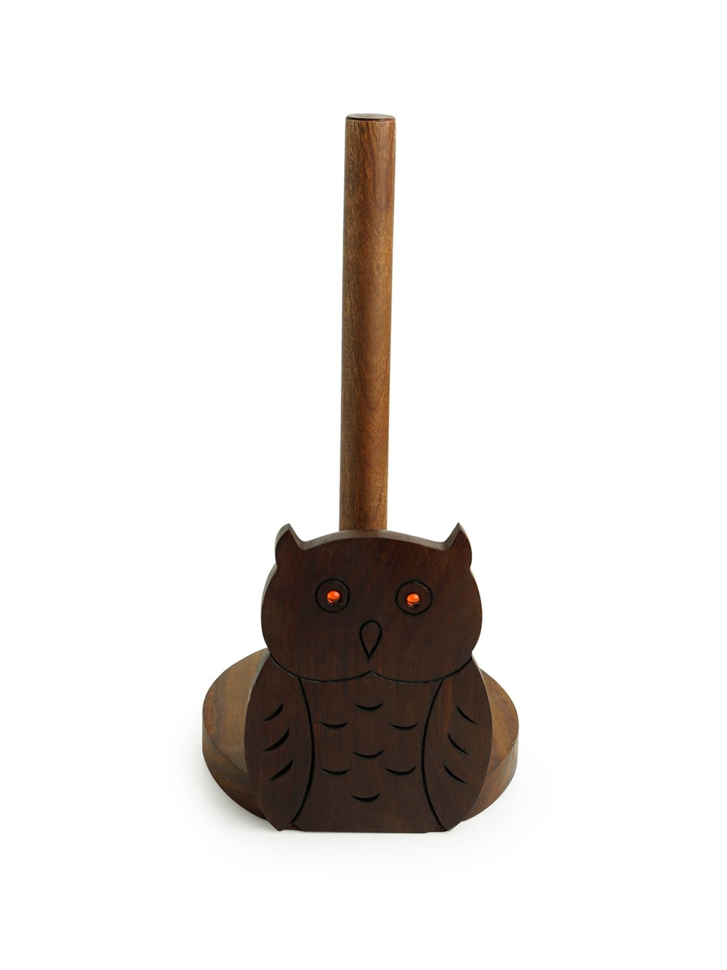 ExclusiveLane The Dancing Peacock Brown Sheesham Wood Napkin Holder - Set of 1