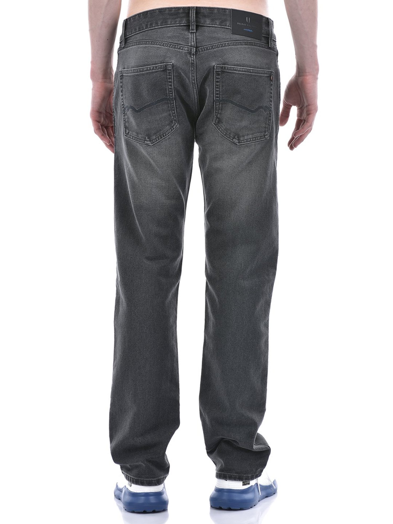 NUMERO UNO Grey Tapered Fit Lightly Washed Jeans