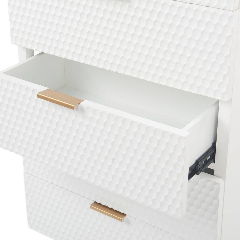 Jolie 5 Drawer Tallboy Dresser White - Adore Decor