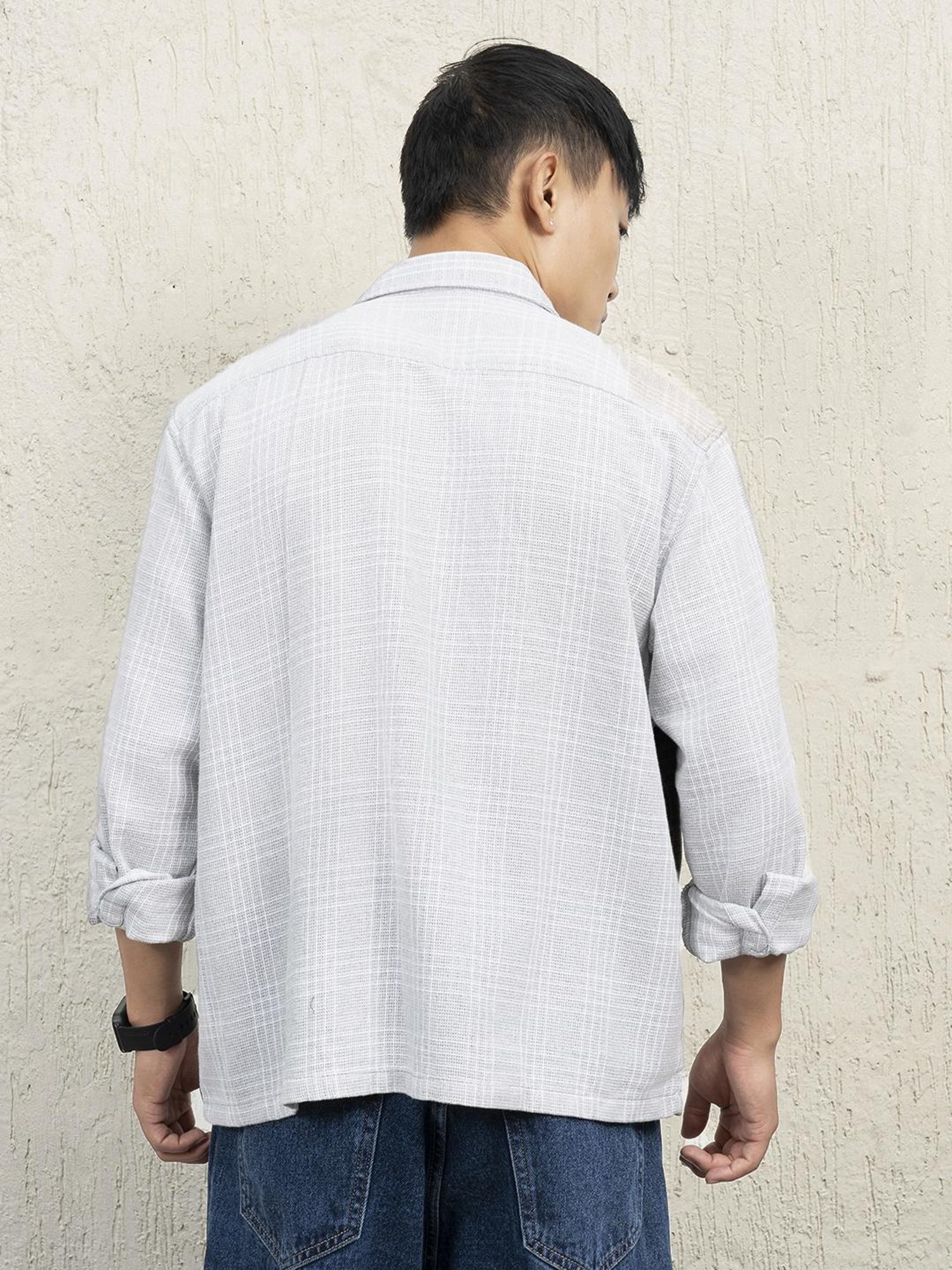 Hubberholme Men Cotton Long Sleeves Oversized Checked Double Pocket Shirt 16