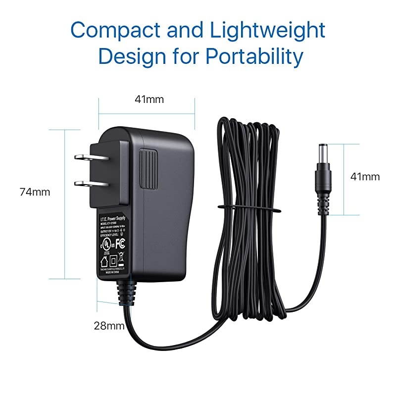 10ft3m AC 100240V to DC 12V 1A 1000mAvPower Supply Adapter for CCTV Security Surveillance Camera DVR NVR System LED Strip Wireless Router Switch and More