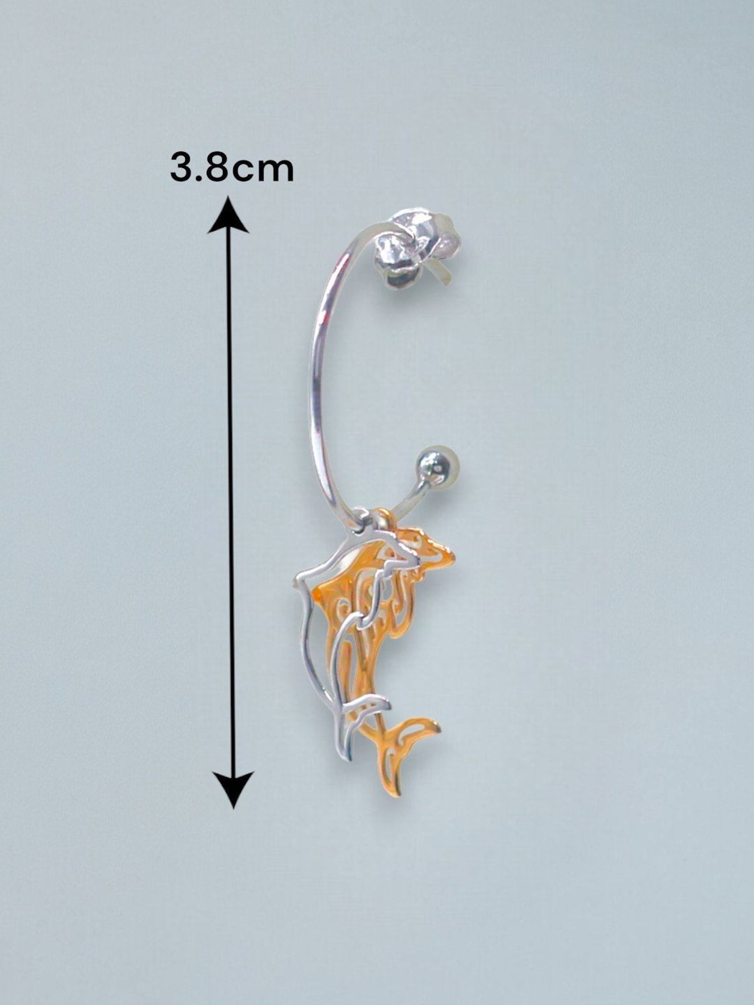 Taraash 925 Sterling Silver Dolphin Charm Hoop Drop Earrings for Women