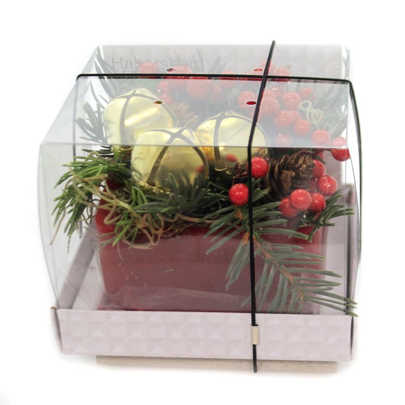 Habersham Candles 4.25" Jingle Cedar/Spices Wax Pottery Geo Bells Flameless Frangrance  -  Flameless Candles