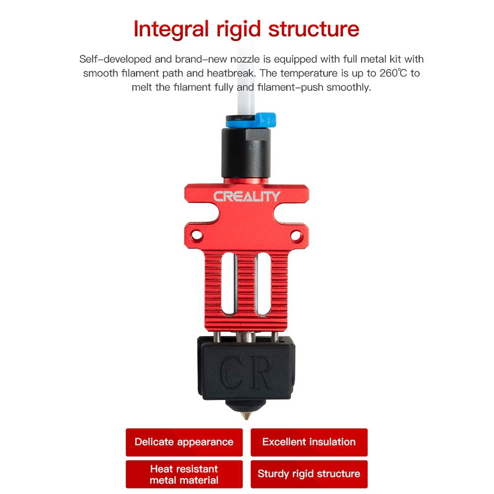 Original Creality Assembled Extruder Hotend Kit with 0.4mm Nozzle Aluminum Heating Block 100K Ohm Thermistor 24V Compatible with Creality CR-6 SE 3D Printer