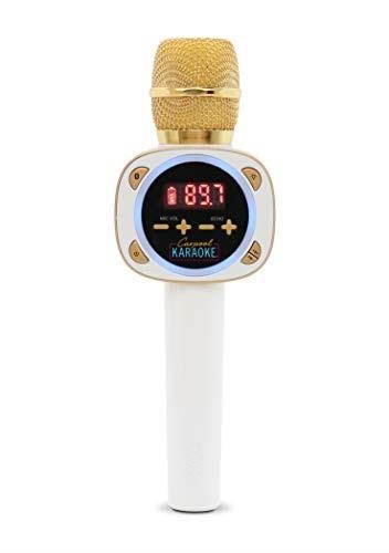 singing machine official carpool karaoke, the mic, bluetooth microphone for cars, white cpk545