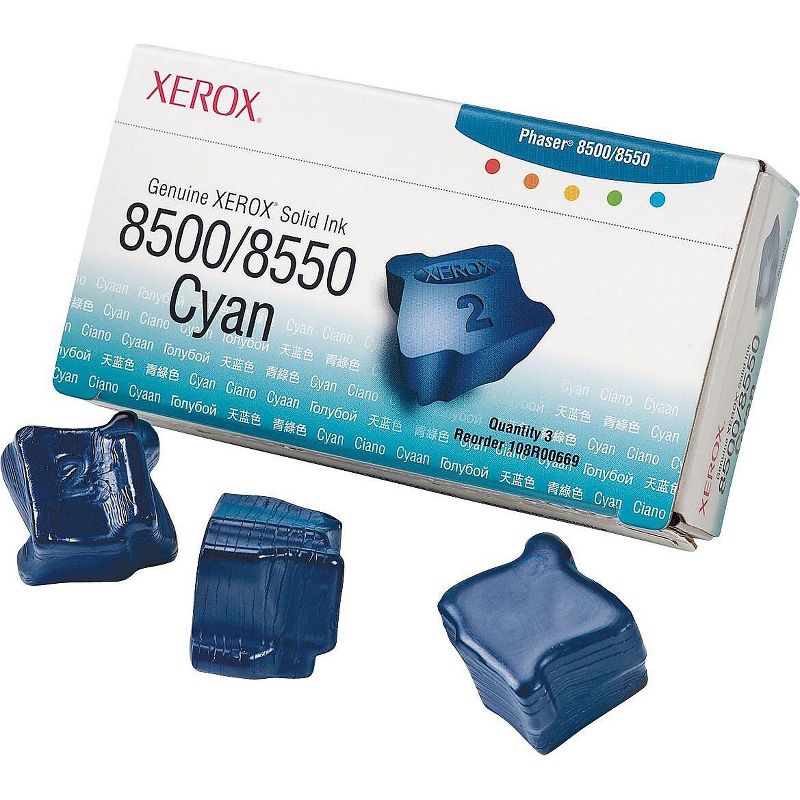 Xerox 108R00669 Solid Ink Stick 1033 Page-Yield 3/Box Cyan 