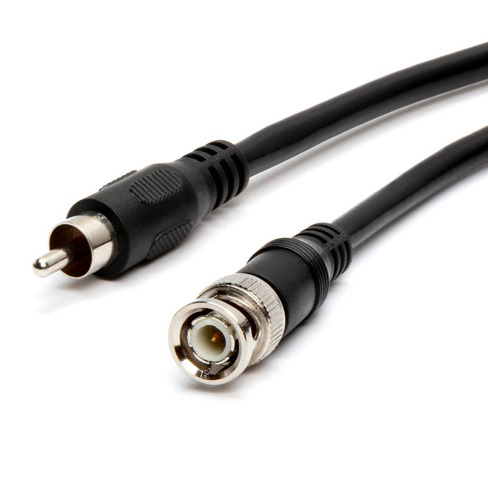 Cmple RG59U 25 Feet BNC Male to RCA Male, 75 Ohm, Coaxial BNC to RCA Video Cable, Black, (451-N)
