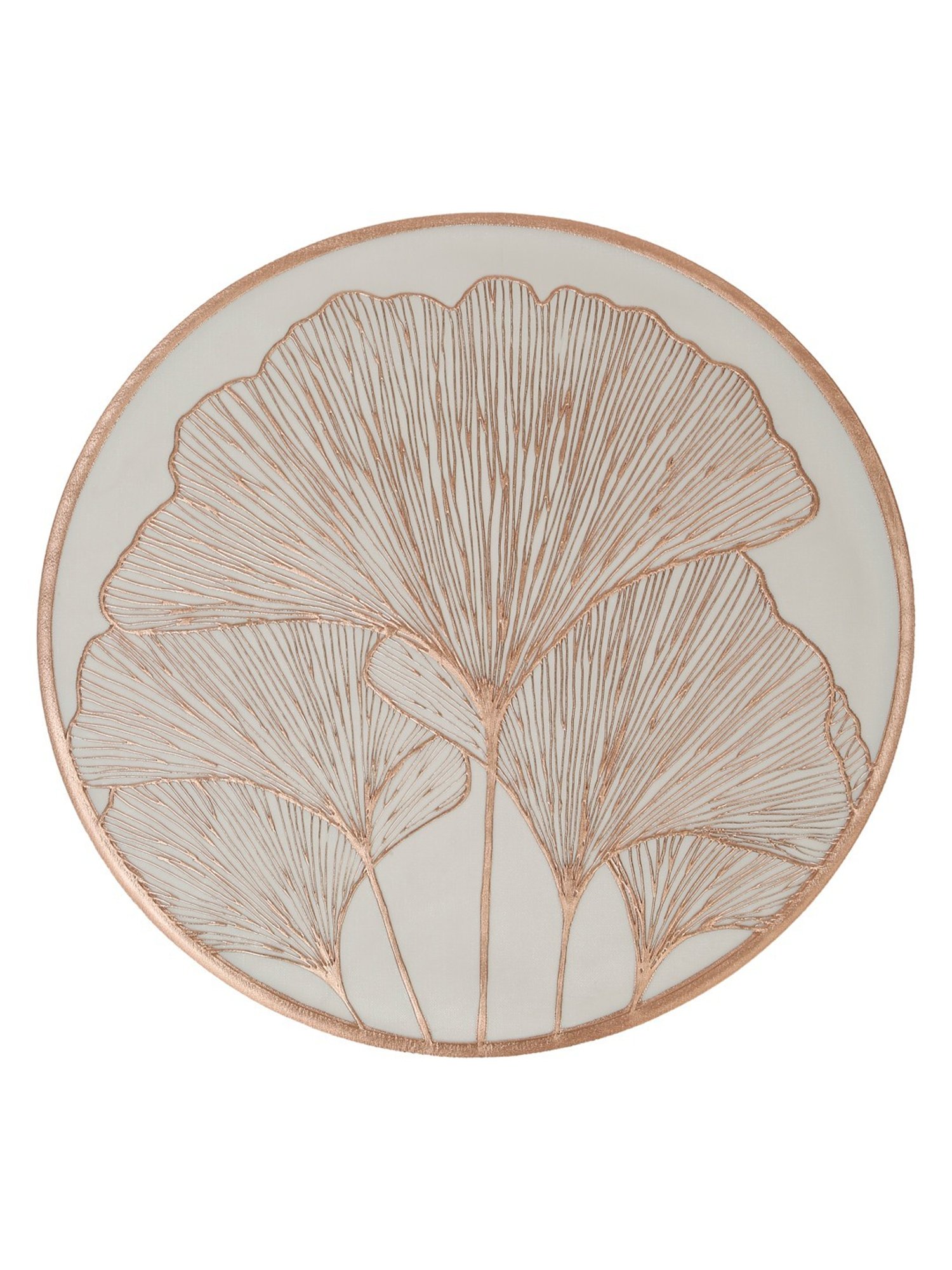 HOSTA HOMES Self Designed Printed Cream Gold PVC Table Placemat