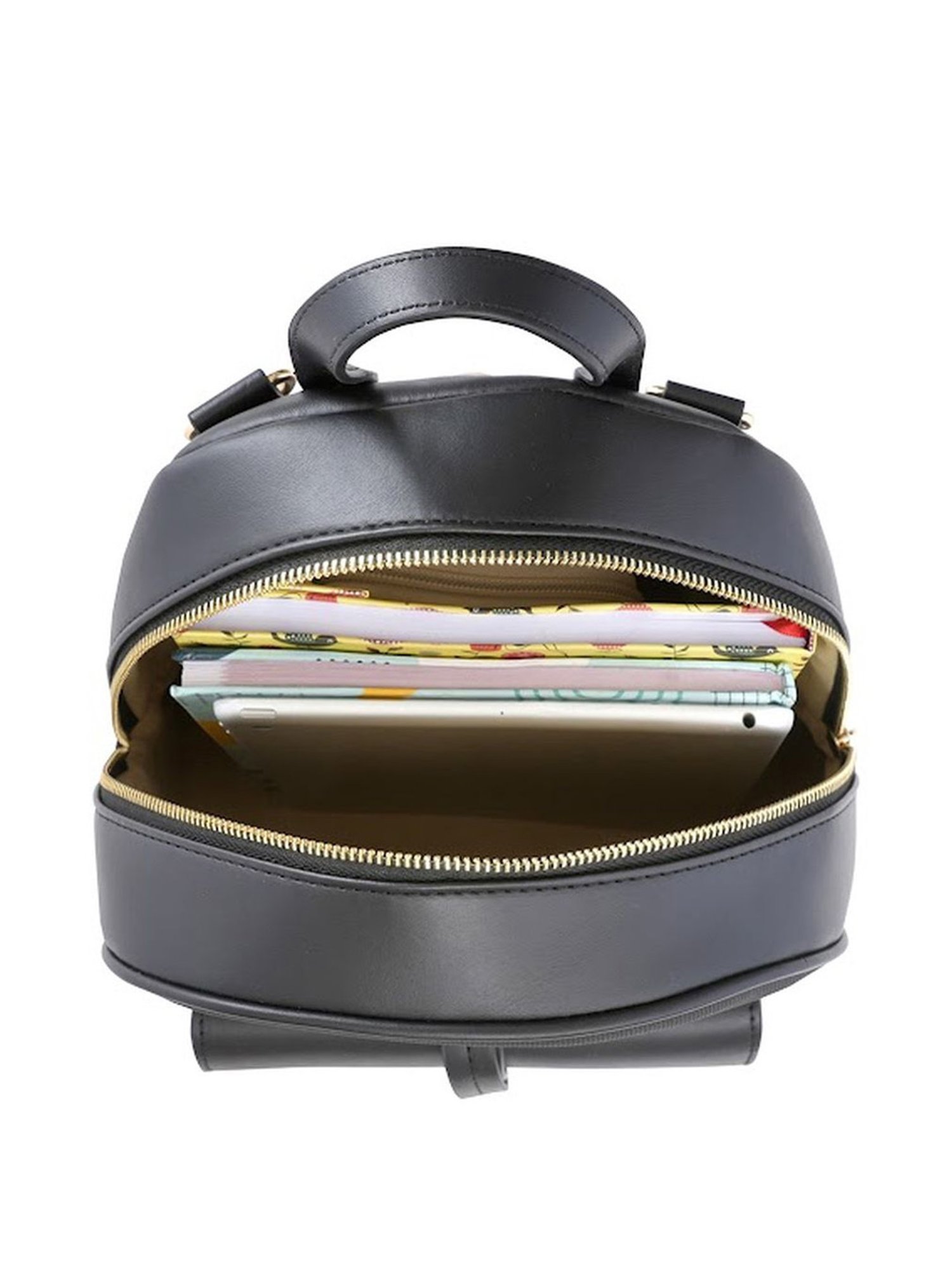 Sugarush Arne Black PU Textured Backpack - 8.7 Ltrs