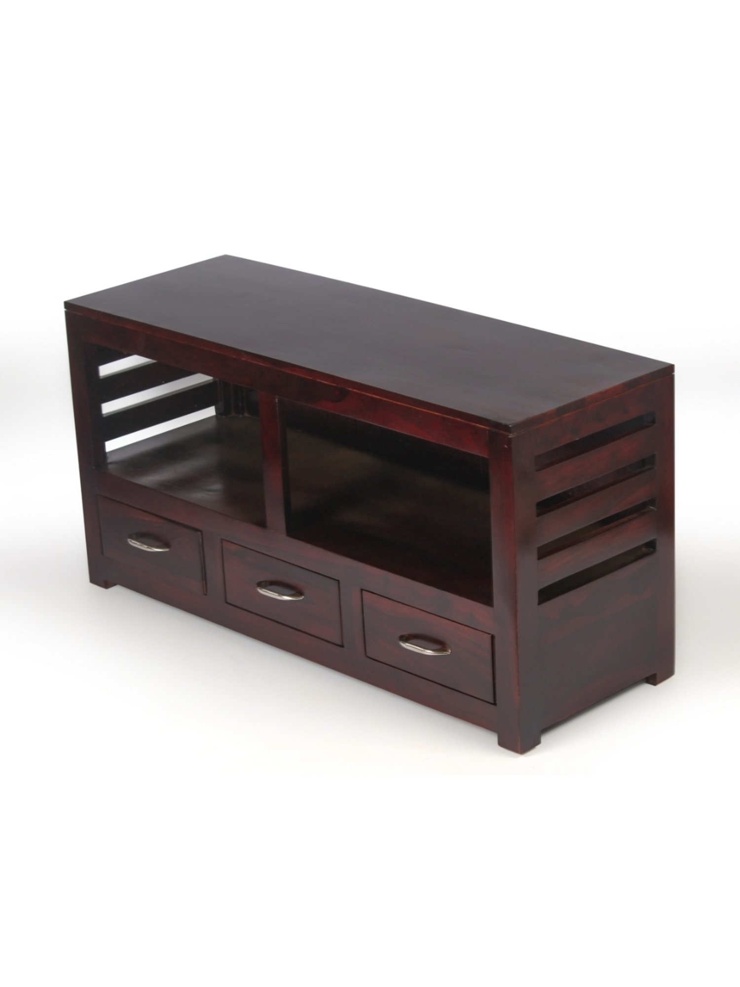 Ikiriya Allen Dark Brown Wood Console Table Dark Walnut Finish