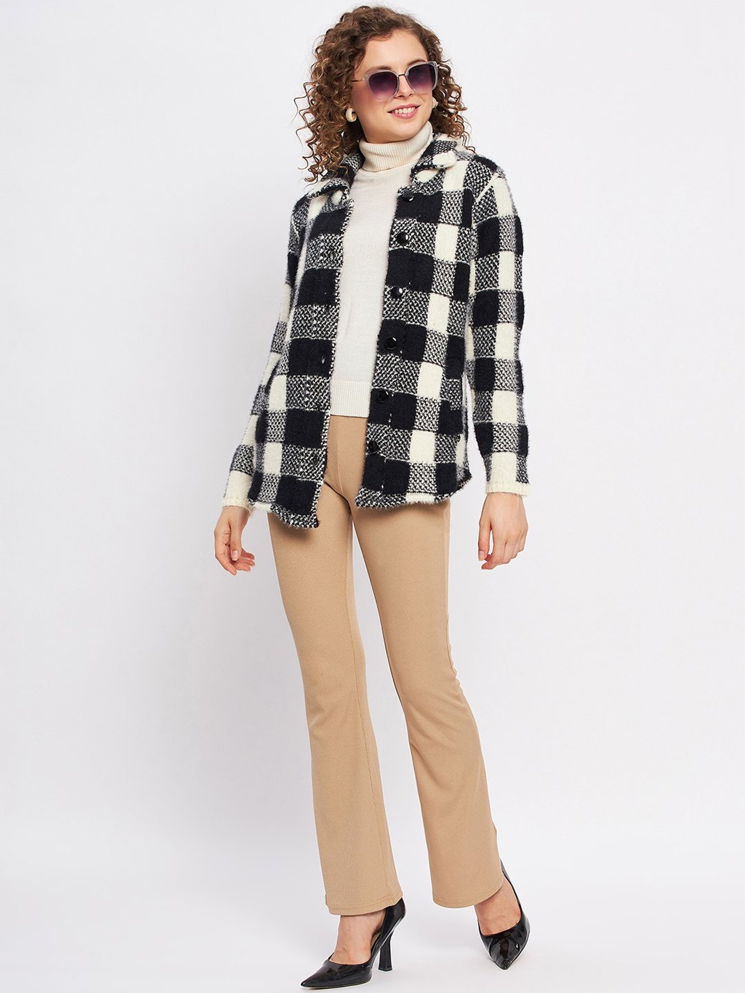 Duke Black & White Chequered Cardigan