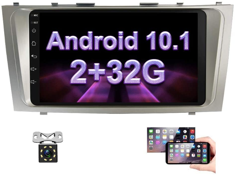 Android Car Stereo for Toyota Camry 2G + 32G Double Din Radio 9'' Touch Screen Head Unit in-Dash Auto Radio with GPS Navigation, Bluetooth, USB, FM, WiFi,SWC, Mirror Link+ Rear View Camera