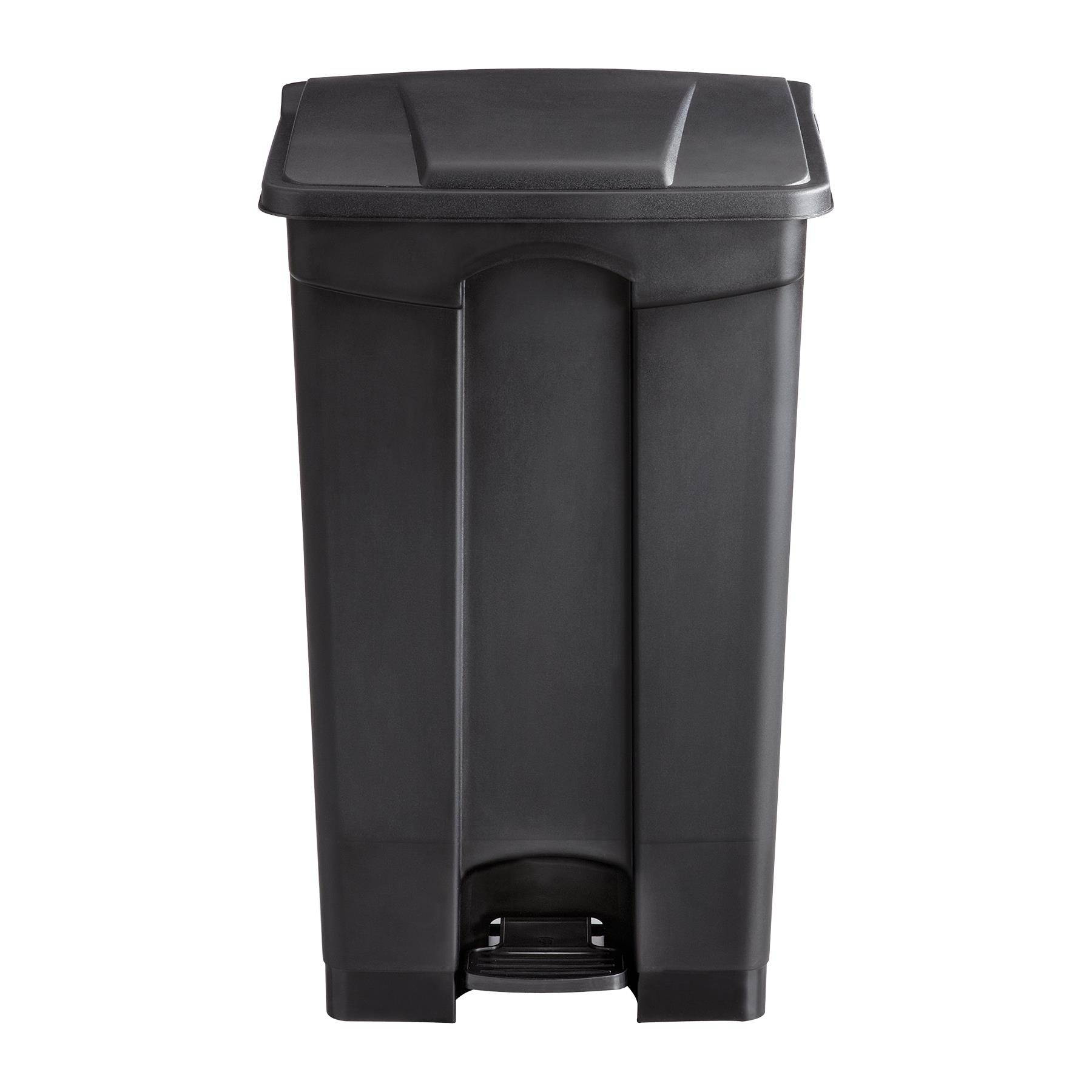 Large Capacity Plastic Step-On Receptacle, 23Gal, Black