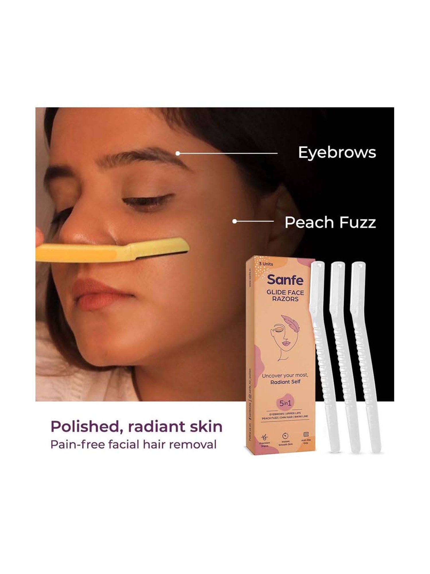Sanfe Glide Face Razor - 3 Units - 50 gm