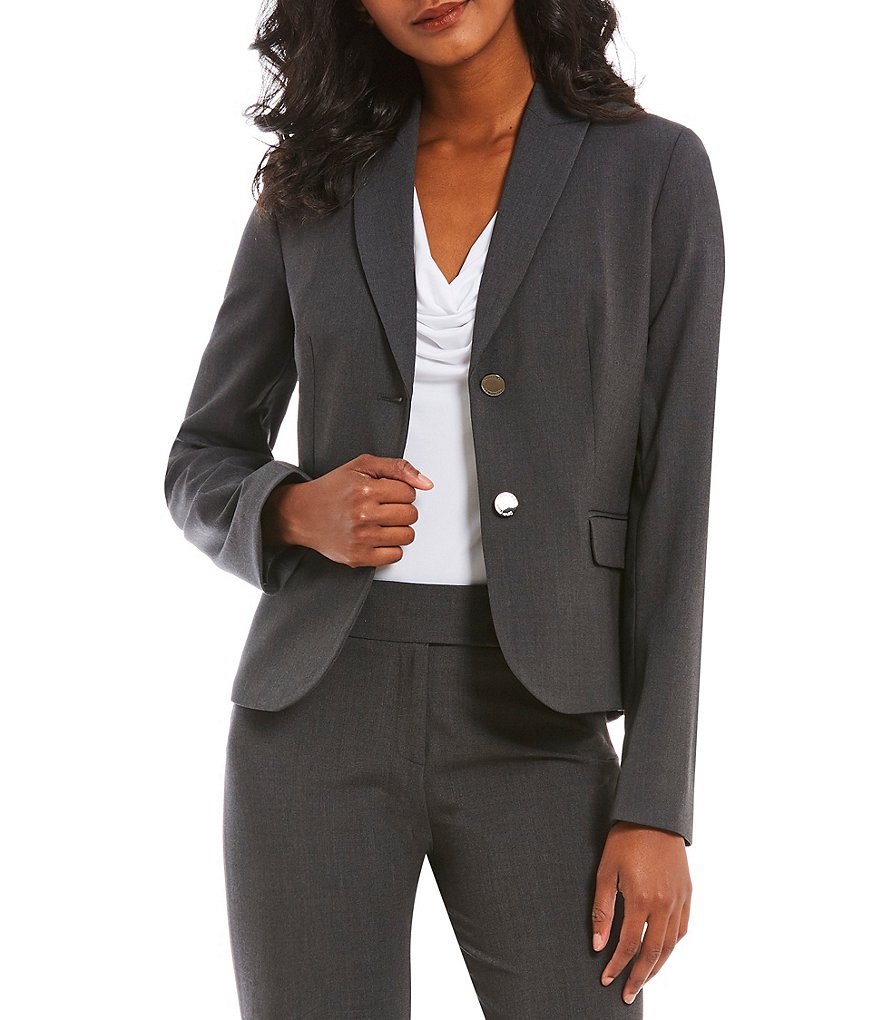 Calvin Klein Petite Notch-Collar Jacket
