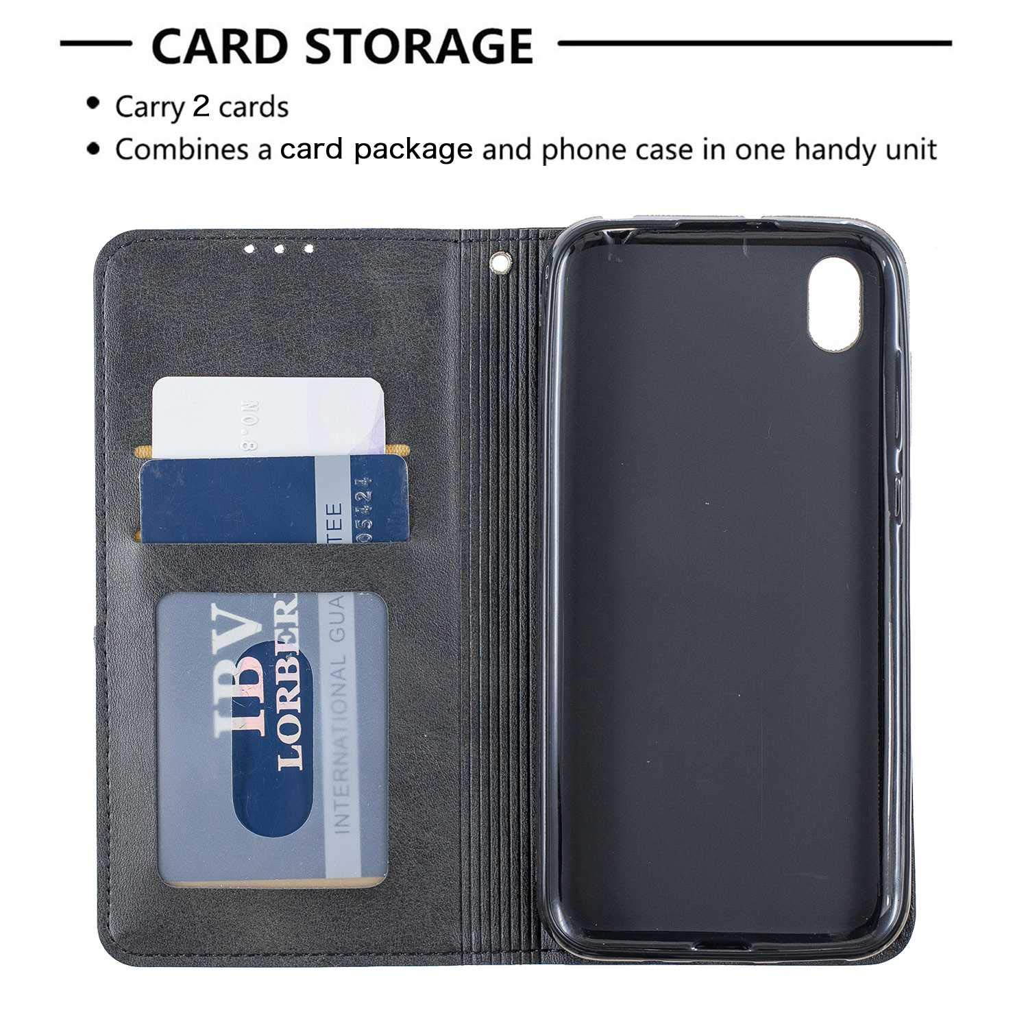 The Grafu Case for Huawei Honor 8S / Huawei Y5 2019, Anti Scratch PU Leather and Shockproof TPU Inner Cover, Magnetic Full Body Protective for Huawei Honor 8S / Huawei Y5 2019, Black