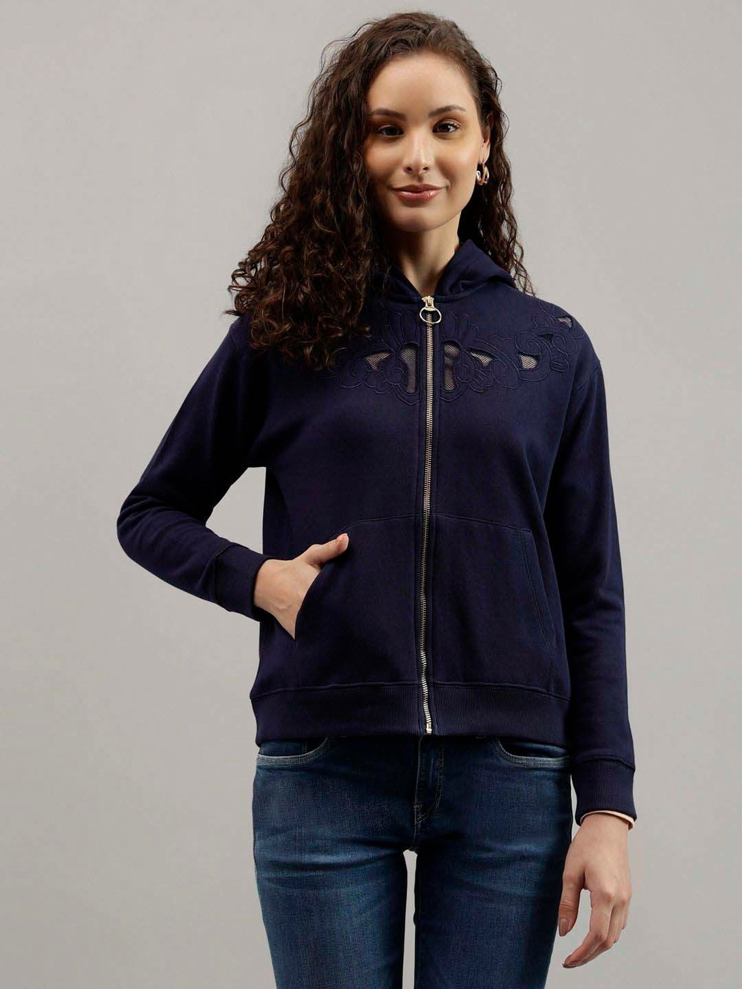 Beverly Hills Polo Club Navy Self Pattern Hoodie