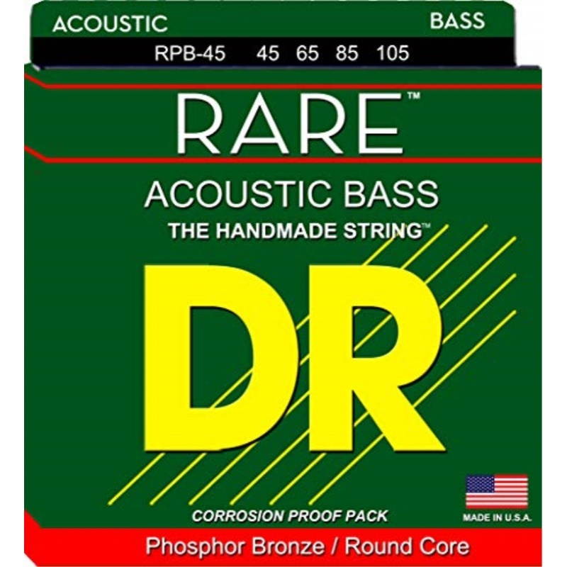 DR Strings RPB45 Rare Medium Phosphor Bronze Acoustic Bass Strings (45-105)