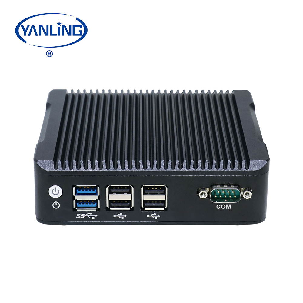 Fanless Mini PC,Intel Celeron N3160 Quad Core Dual Lan Mini Cmputer,Desktop Computer for Win 7 8 10 Linux OS with 1DP/2HDMI/2USB3.0/4USB2.0/1COM(4G RAM/32G SSD)