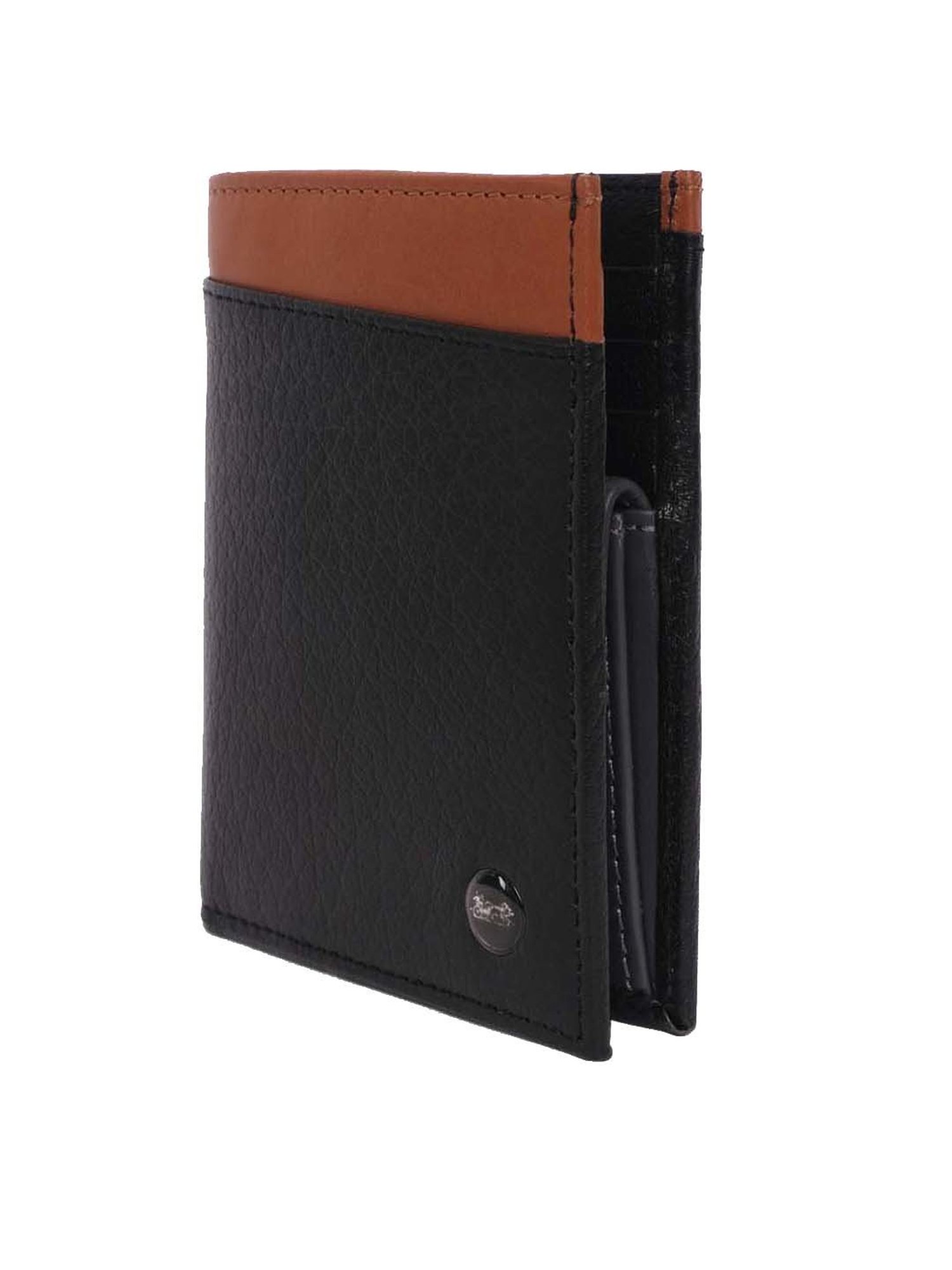 BELWABA Black Casual Leather Bi-Fold Wallet for Men