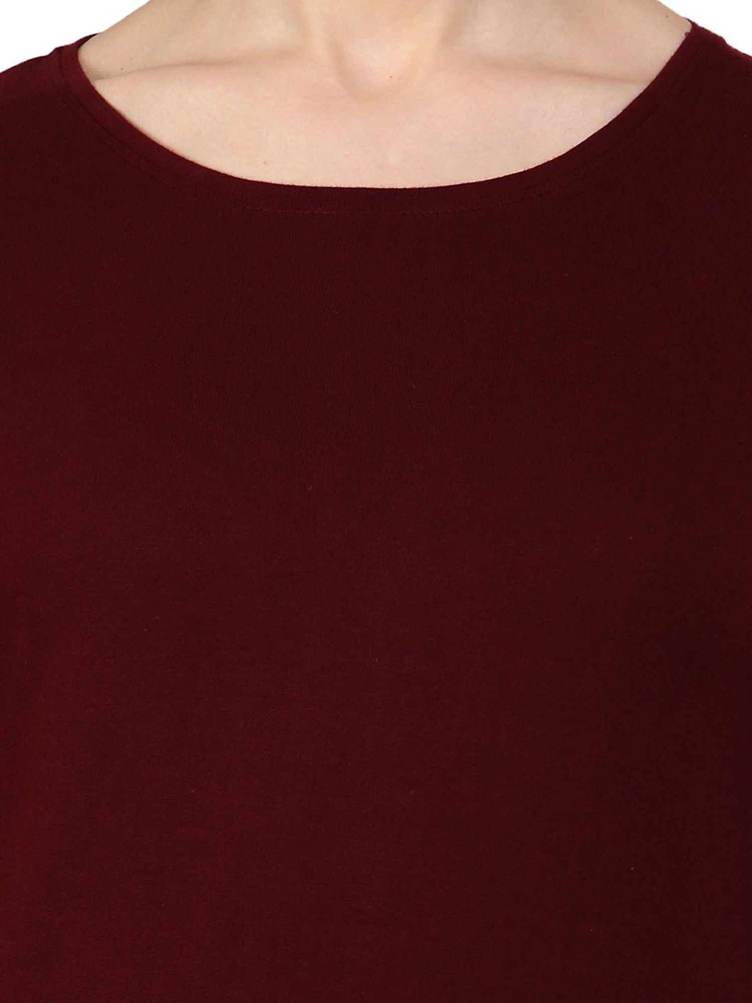 Appulse Maroon Cotton Slim Fit T-Shirt