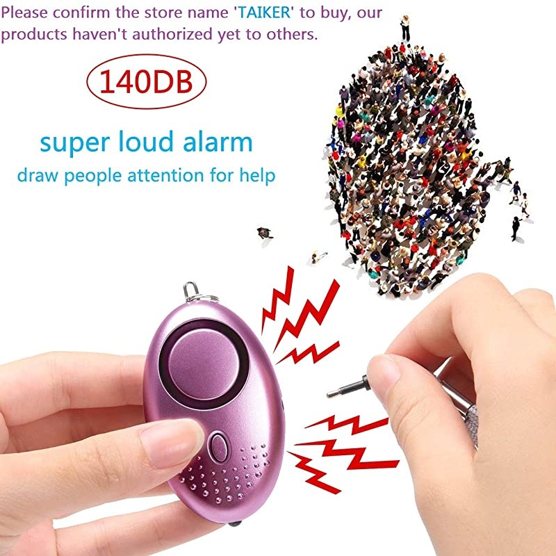 Alarm for Women, 10 Pack 140DB Emergency Self-Defense Security Alarm Keychain with LED Light for Women Kids and Elders