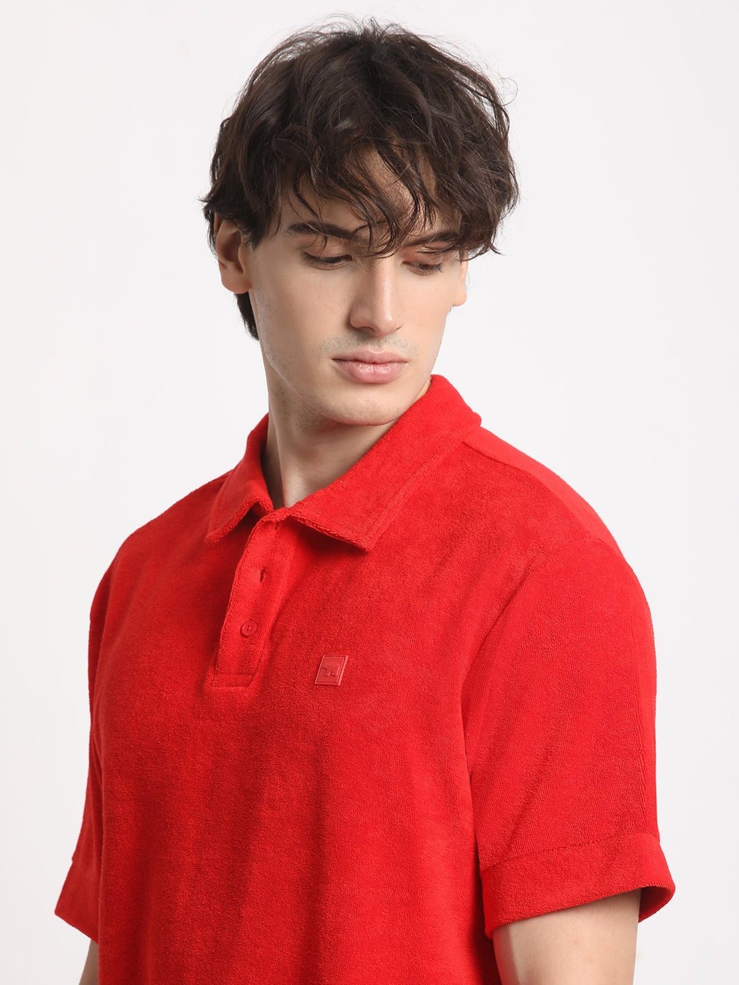 The Bear House Red Relaxed Fit Polo T-Shirt