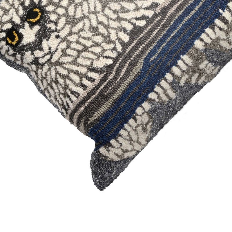 18"x18" Front Porch Owls Square Throw Pillow Natural/Black - Liora Manne