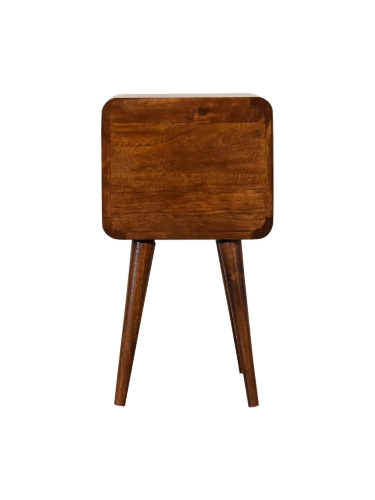 Artisan Furniture Solid Brown Mango Wood Side Table Chestnut Finish