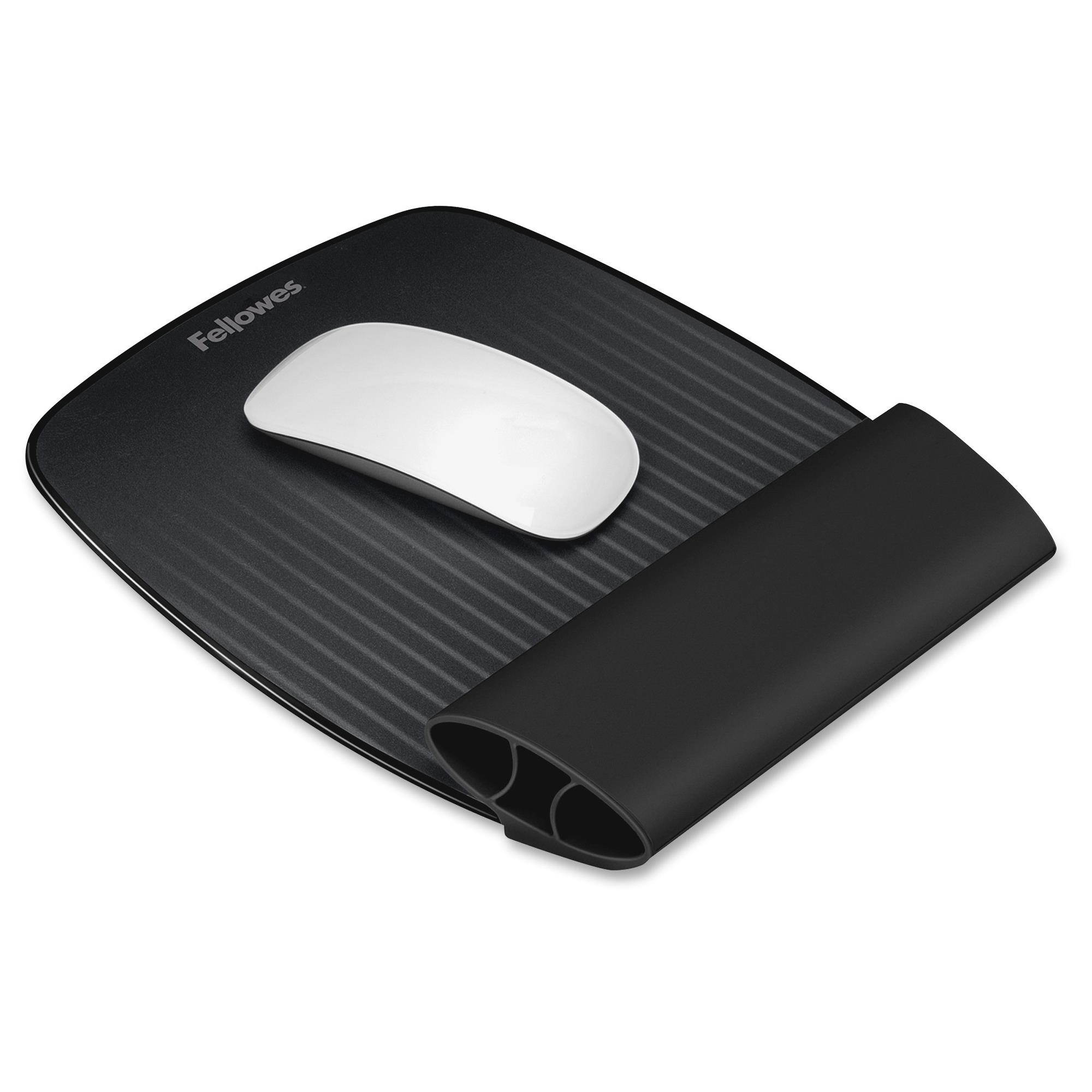 Fellowes 9472901 I-Spire Series Wrist Rocker, Mouse Pad with Rocking Motion Support, Black/Gray