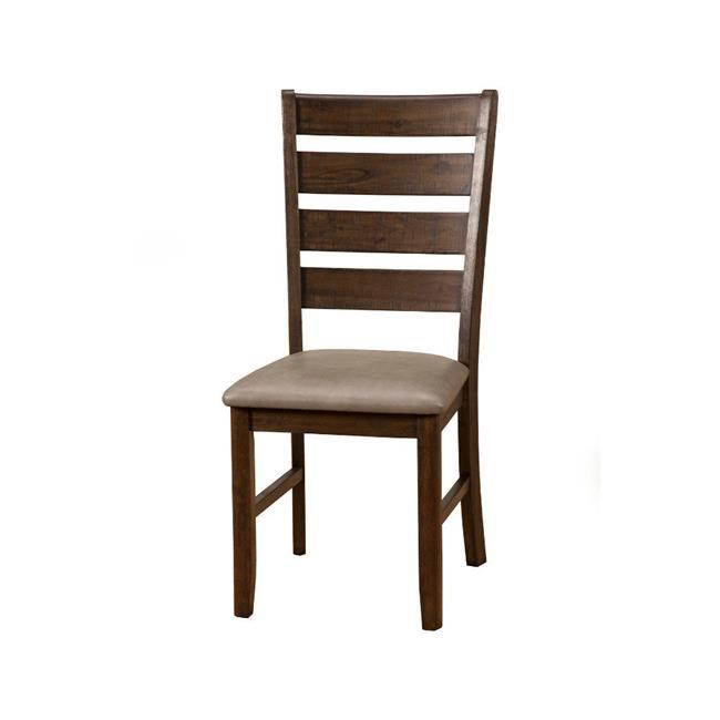 Benzara BM171955 40.5 x 18 x 21.5 in. Wooden Side Chairs with Laddder Back Design, Brown - Set of 2