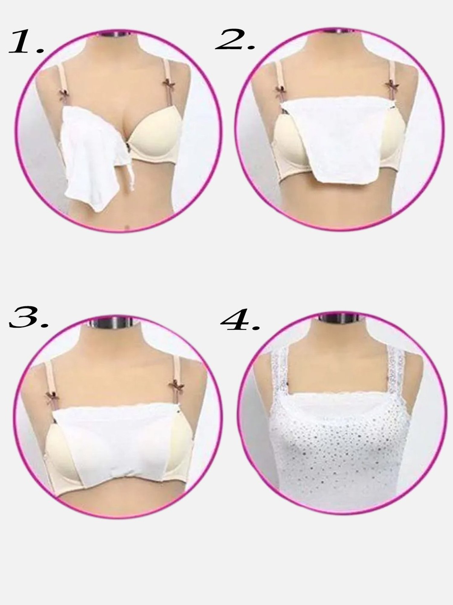 FIMS: Fashion is my Style White & Beige Bra Cleavage Covers - Pack Of 3