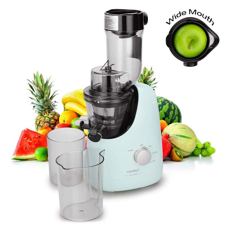 Comfee' BPA Free Masticating Juicer Extractor Food Processor w/ Ice Cream Maker Function, Mint Green