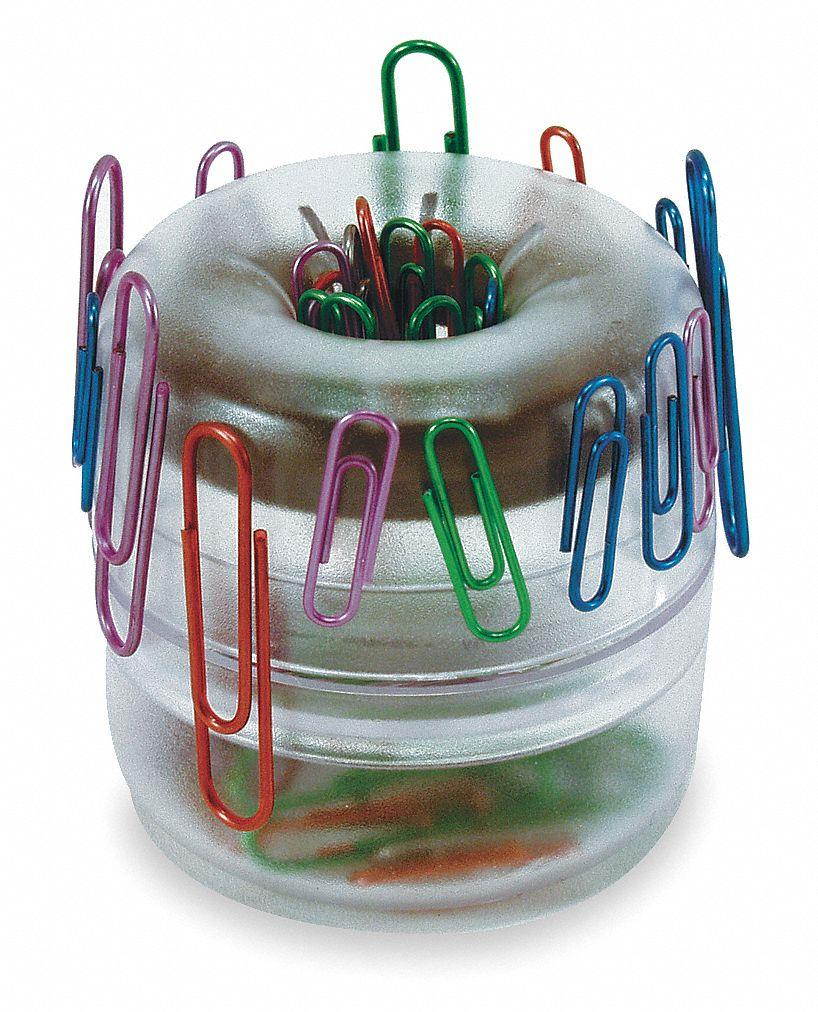 Officemate Paper Clip Dispenser, Clear, Plastic Frosted Clear  Plastic 93695