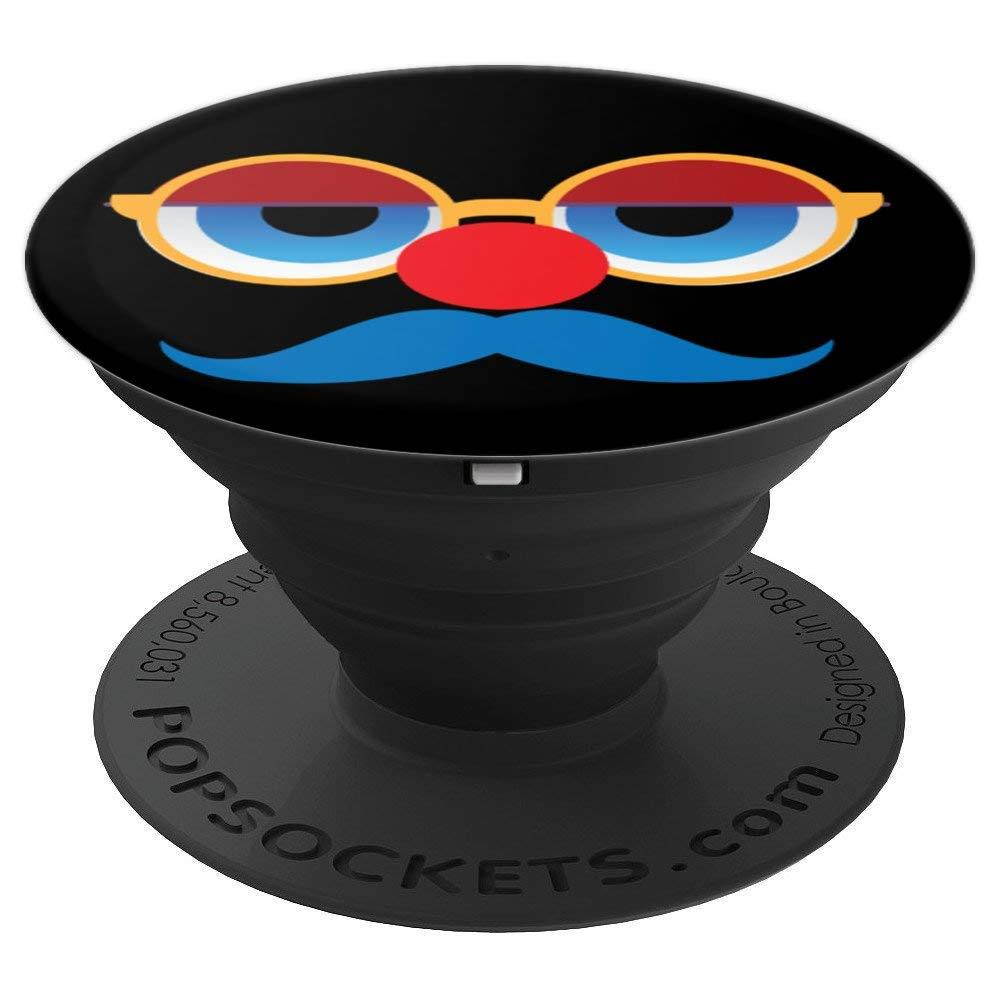 Lazy Eyes Blue Mustache Disguise Video Gamer PopSockets Grip and Stand for Phones and Tablets