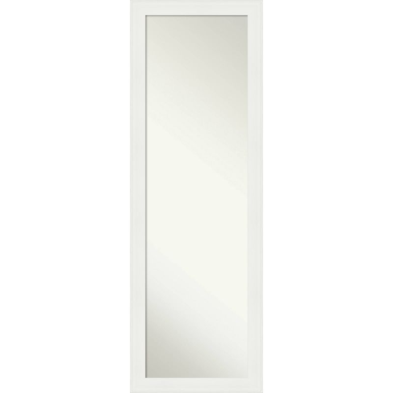17" x 51" Vanity White Framed On the Door Mirror - Amanti Art