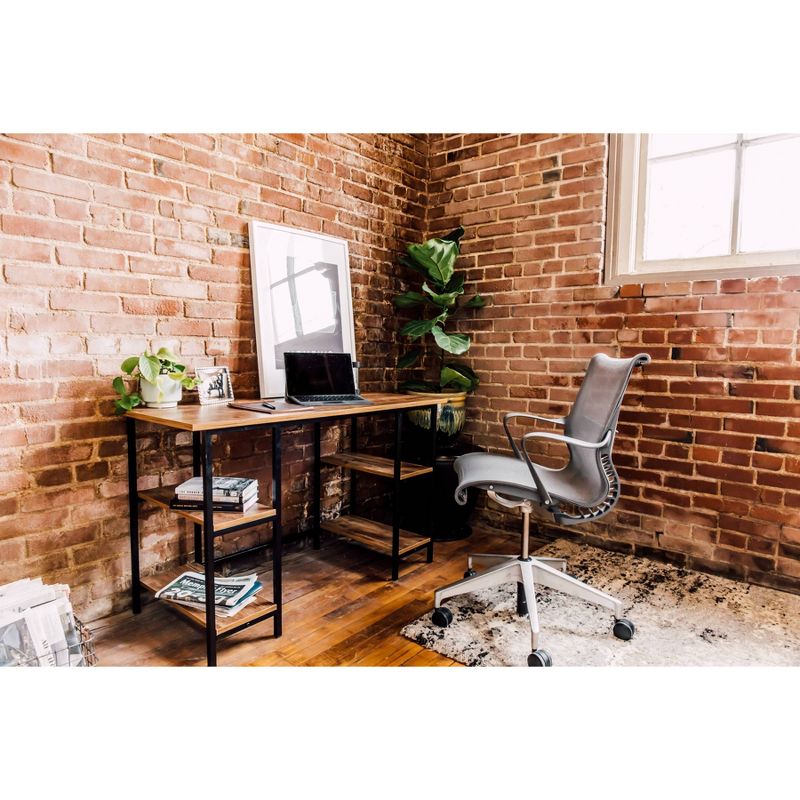 4 Shelf Camden Computer Desk Classic Oak - OneSpace