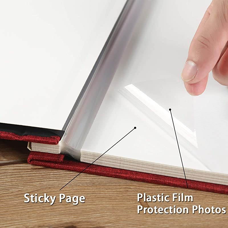 Photo Album Self Adhesive 4x6 5x7 3x5 8.5x11 Scrapbook Magnetic Album DIY Scrap Book Length 11 x Width 10.8 (Inches) with A Metallic Pen