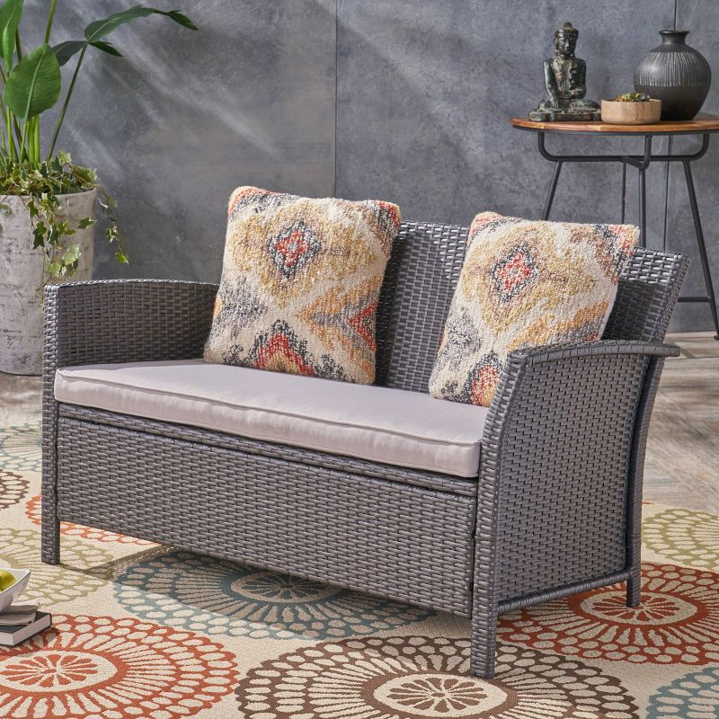 St. Lucia Wicker Loveseat - Gray - Christopher Knight Home