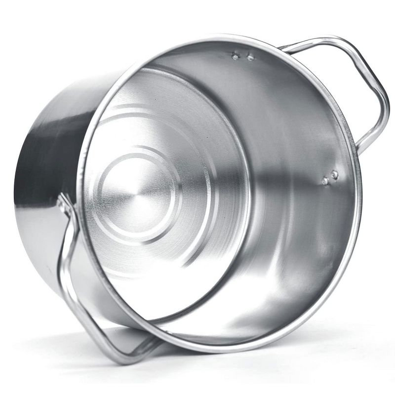 Alpine Cuisine 16.5 Quart Stainless Steel Stock Pot with Lid and Carrying Handles for Family Size Meals, Appetizers, Stews, and More, Silver