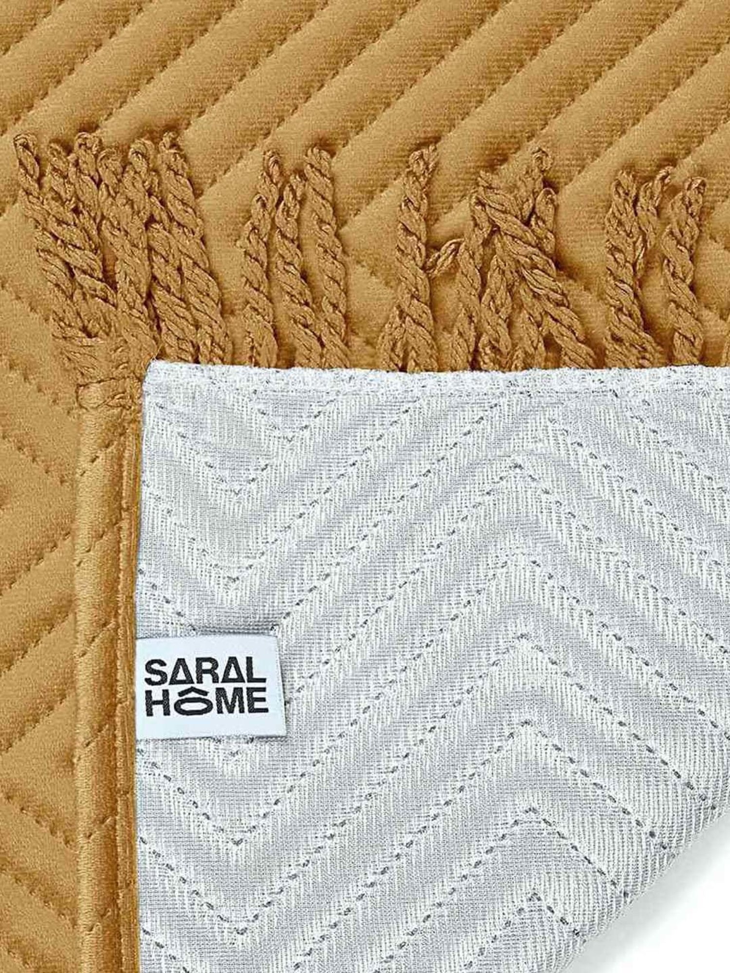 Saral Home Easy Living Gold Velvet Sofa Cover Set