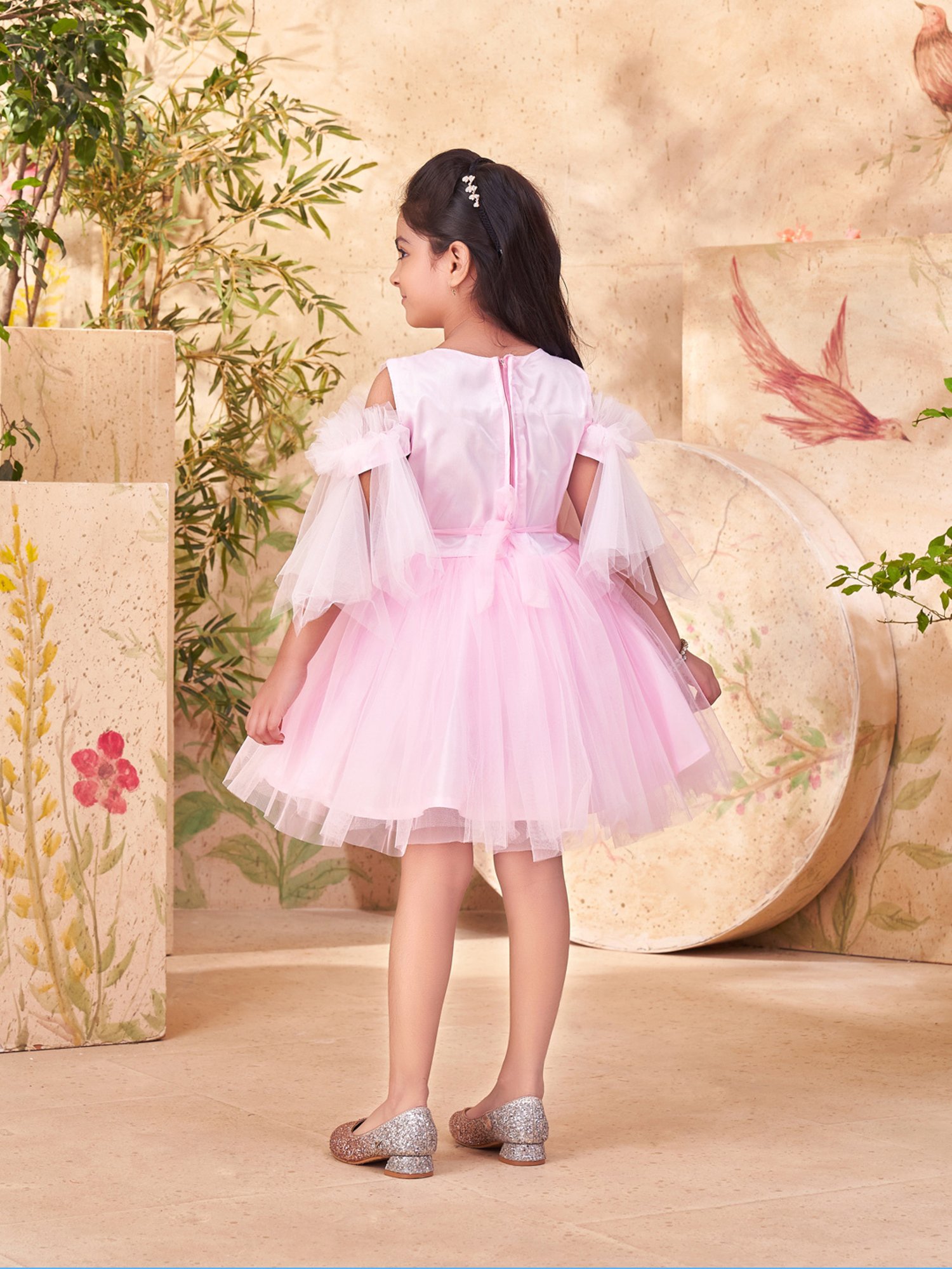 Many Frocks Kids Red Solid Dress