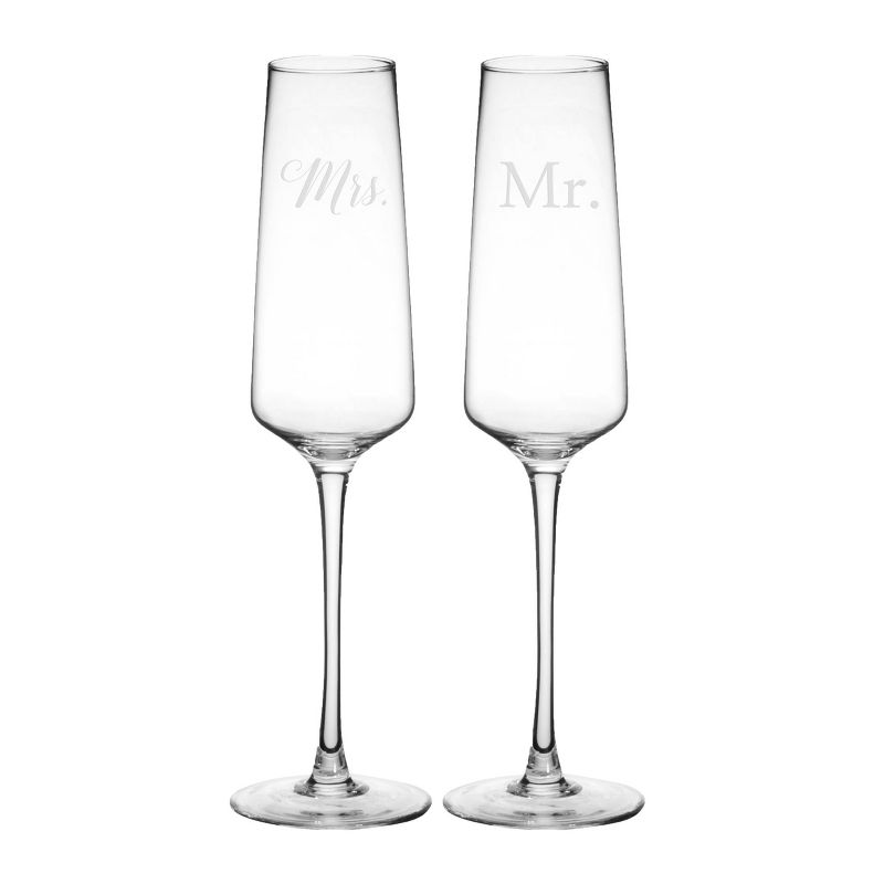 9.5oz "Mr. and Mrs" Wedding Champagne Estate Glasses