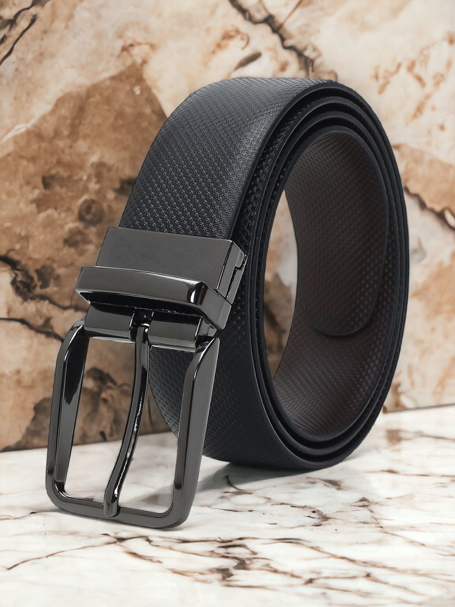 Crusset Black Formal Belt for Men