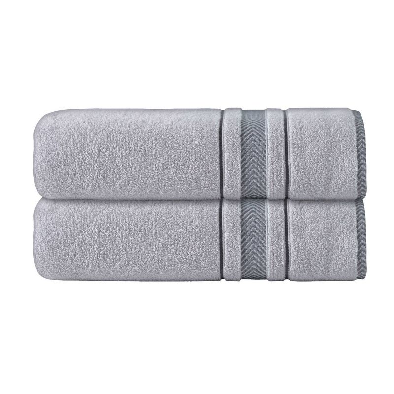 2pc Enchasoft Turkish Cotton Bath Sheet Set Silver - Enchante Home