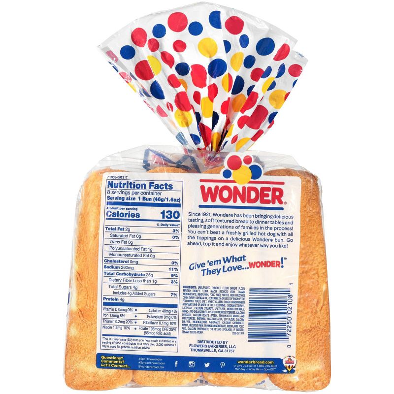 Wonder White Hot Dog Buns - 12oz/8ct