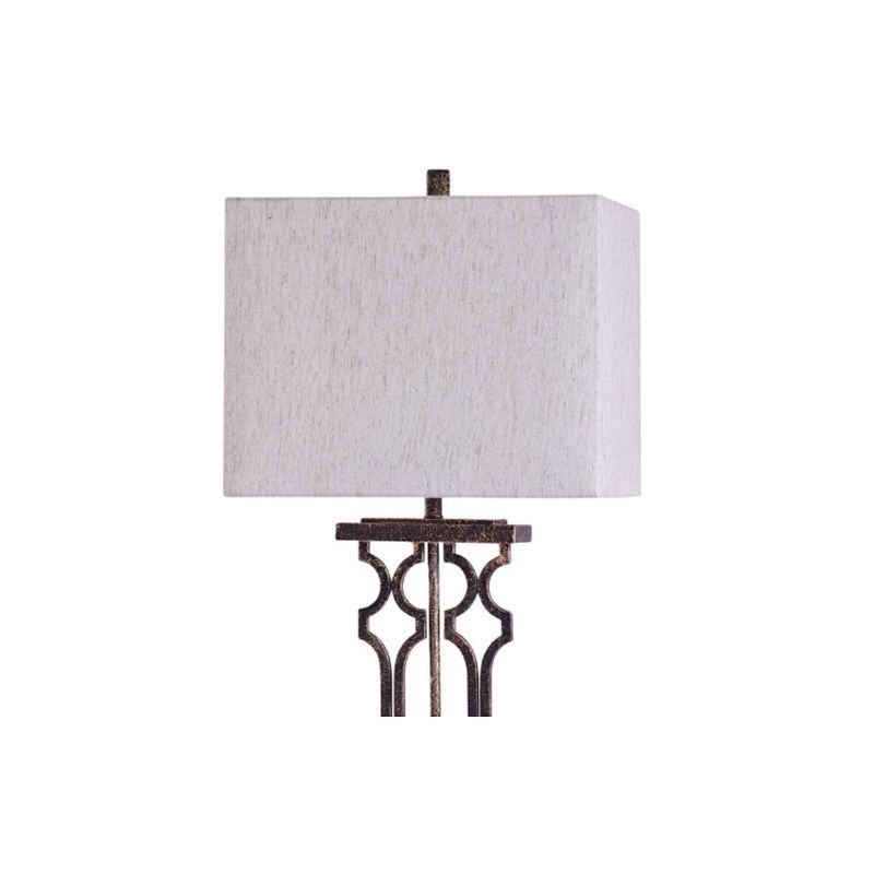 Lattice Table Lamp with Rectangle Shade Bronze - StyleCraft